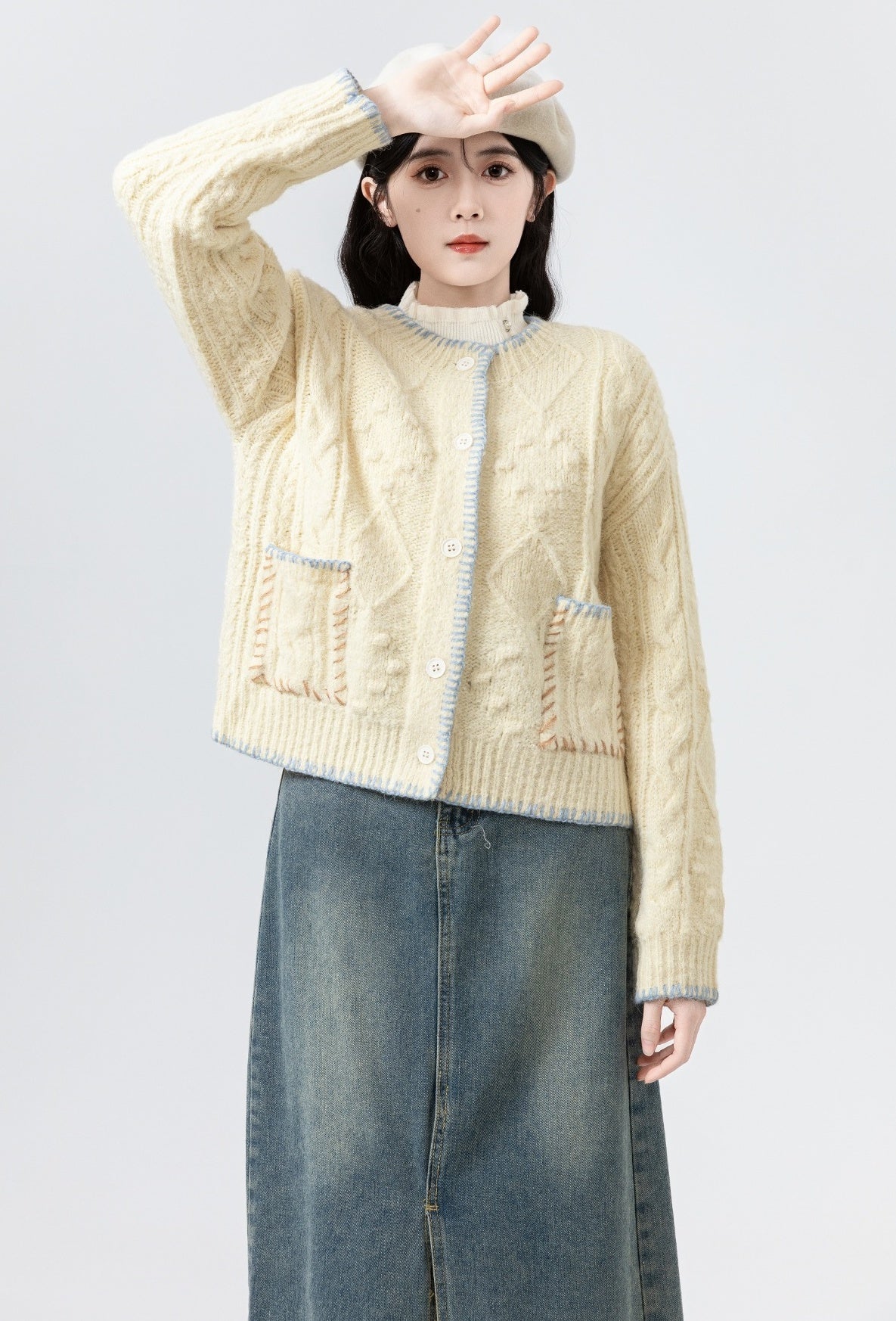 Chunky Knit Cable Cardigan Sweater