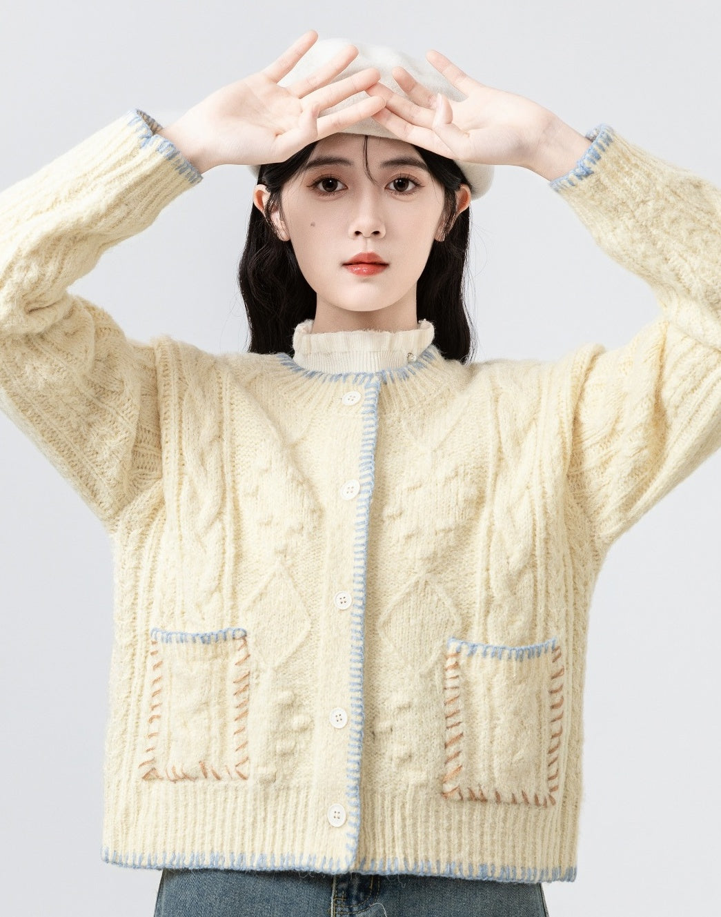 Chunky Knit Cable Cardigan Sweater