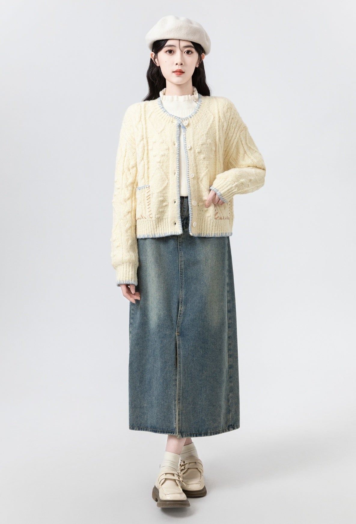 Chunky Knit Cable Cardigan Sweater