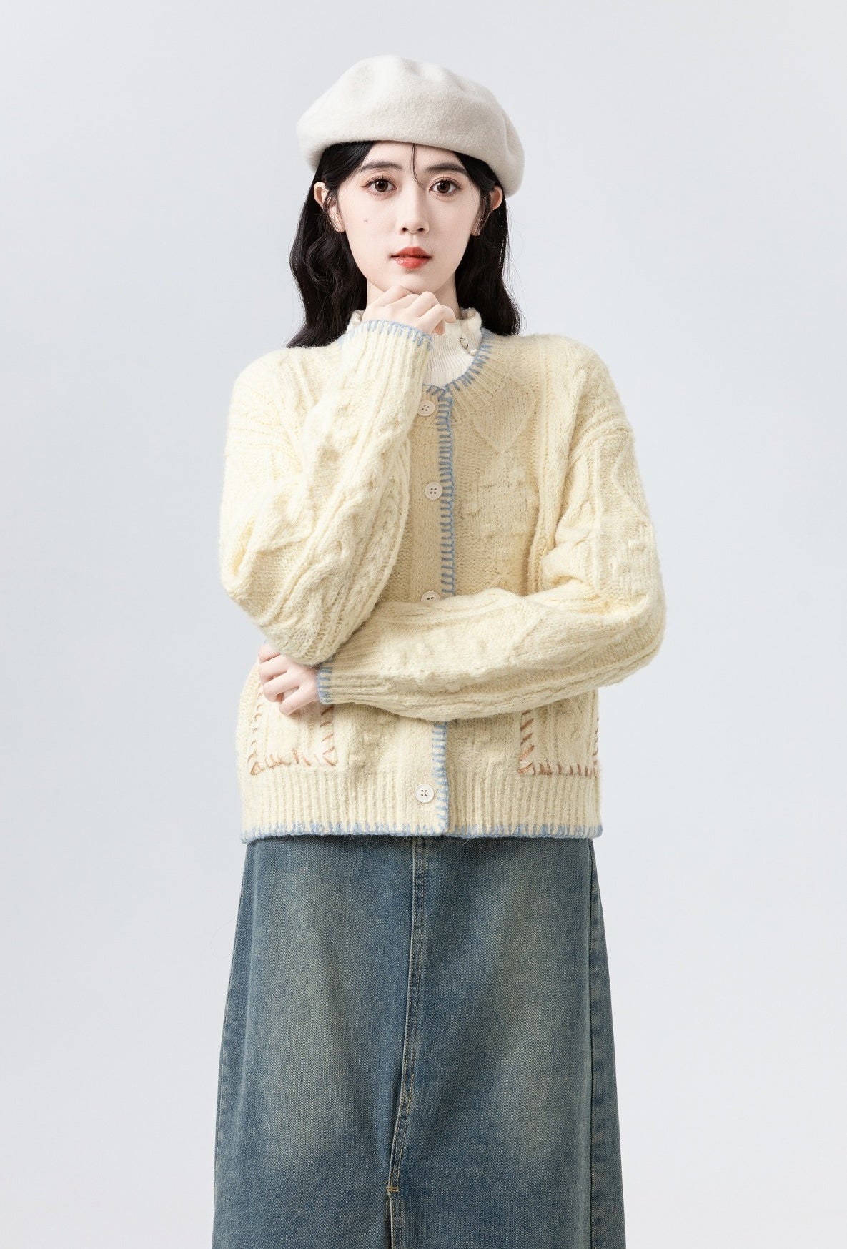 Chunky Knit Cable Cardigan Sweater