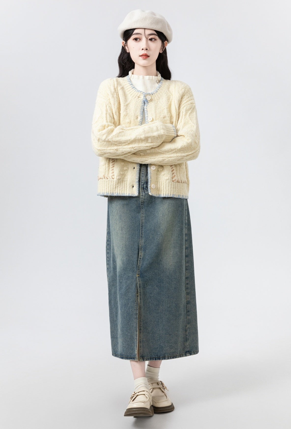 Chunky Knit Cable Cardigan Sweater