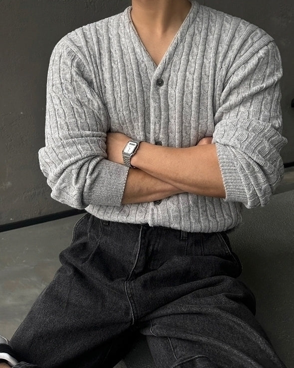 Chunky Knit Cardigan Casual Relaxed Fit Sweater