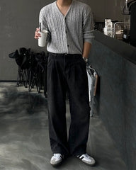 Chunky Knit Cardigan Casual Relaxed Fit Sweater