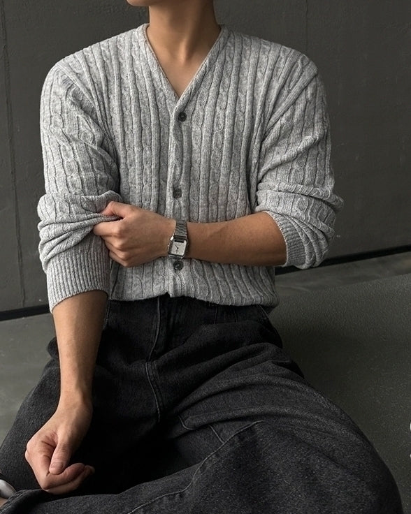 Chunky Knit Cardigan Casual Relaxed Fit Sweater