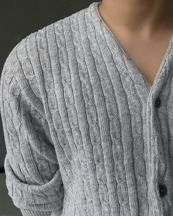 Chunky Knit Cardigan Casual Relaxed Fit Sweater