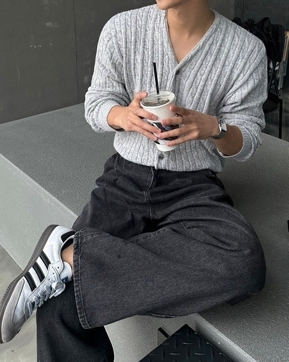 Chunky Knit Cardigan Casual Relaxed Fit Sweater