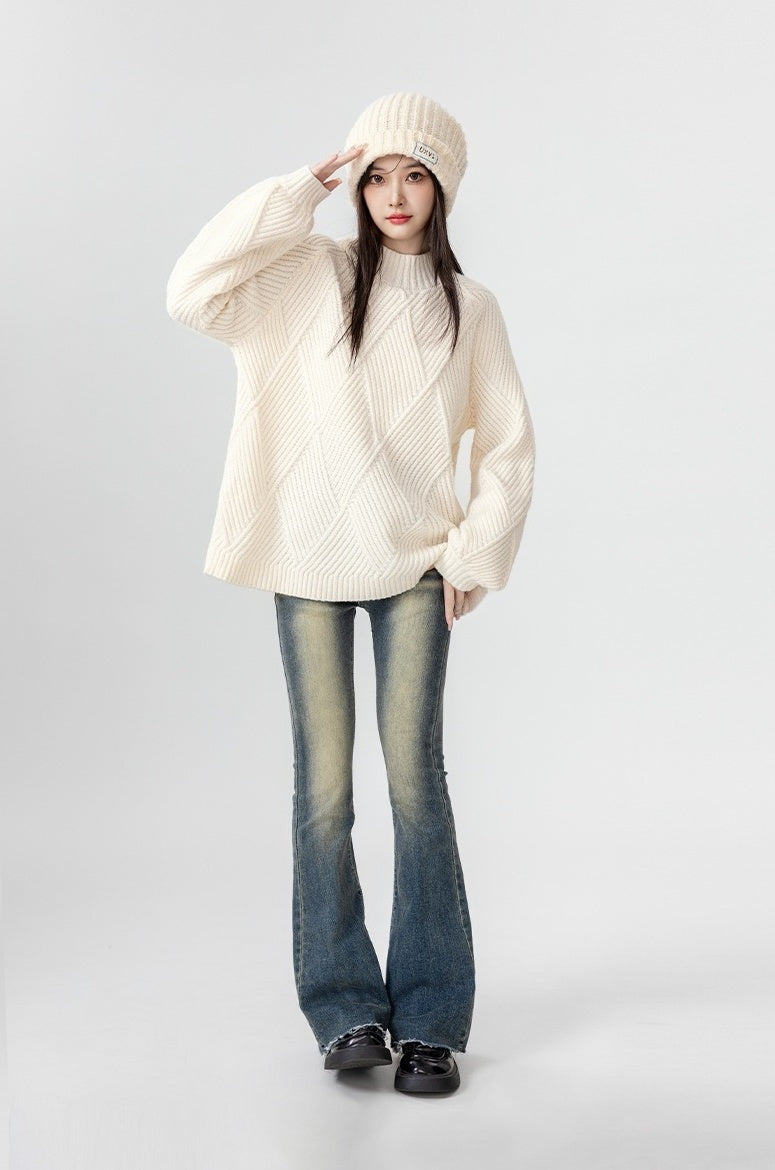 Chunky Knit High Neck Sweater