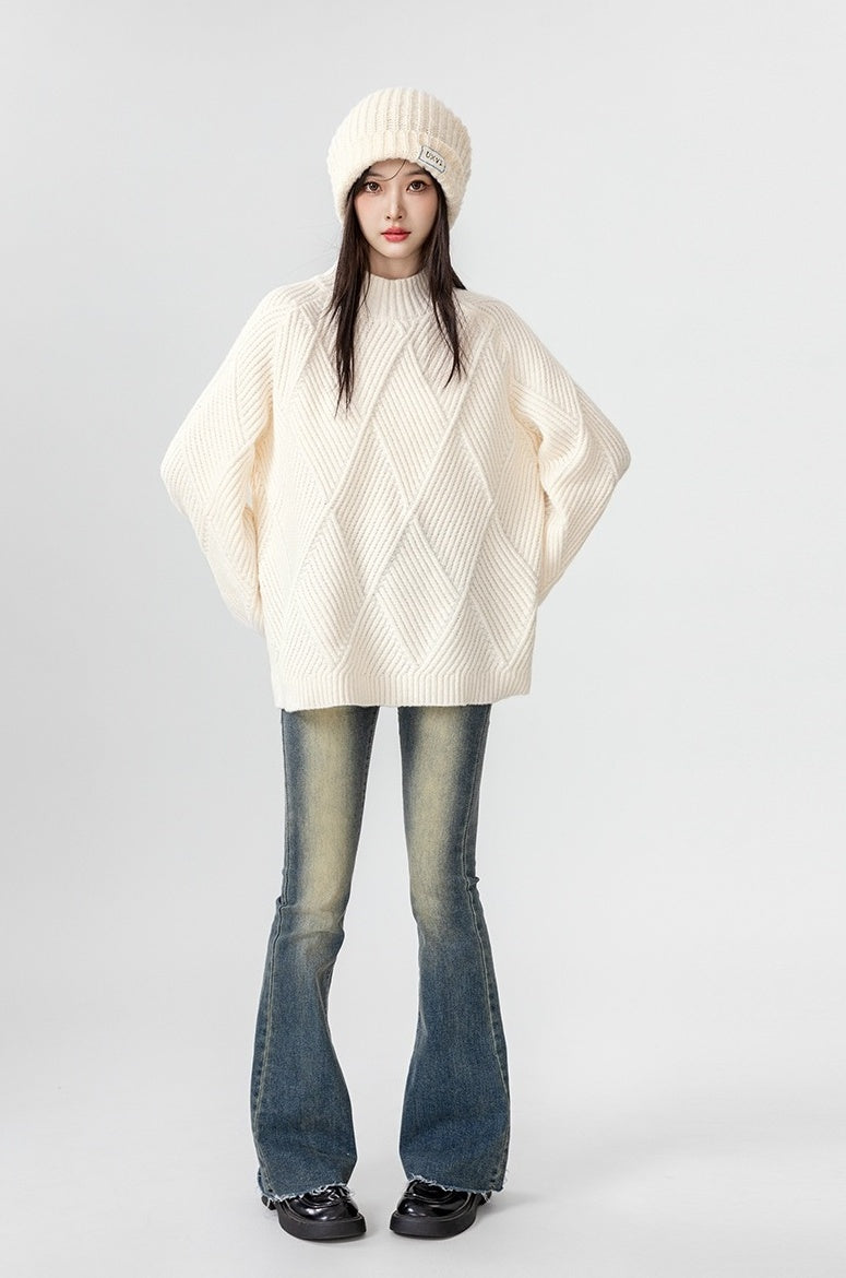 Chunky Knit High Neck Sweater