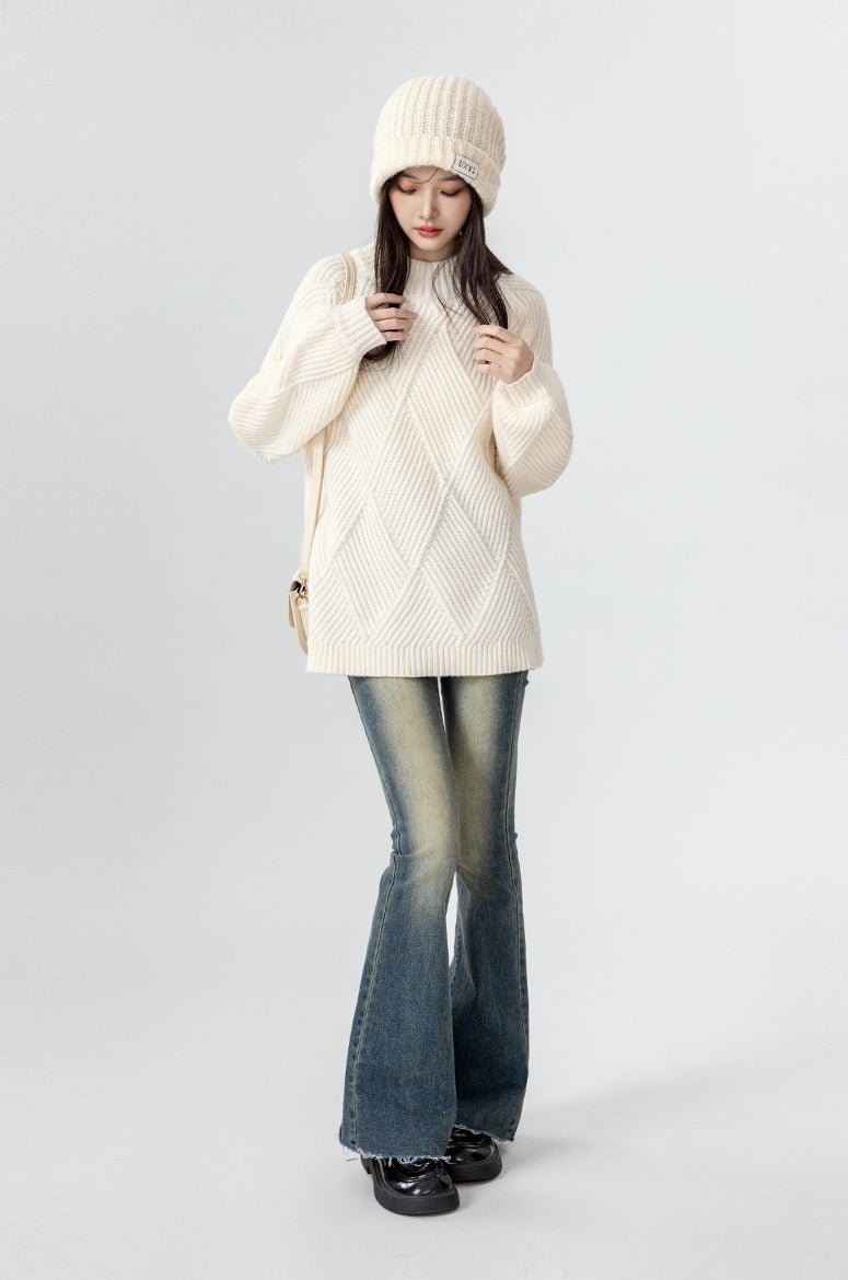 Chunky Knit High Neck Sweater