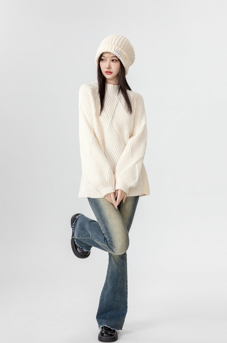 Chunky Knit High Neck Sweater