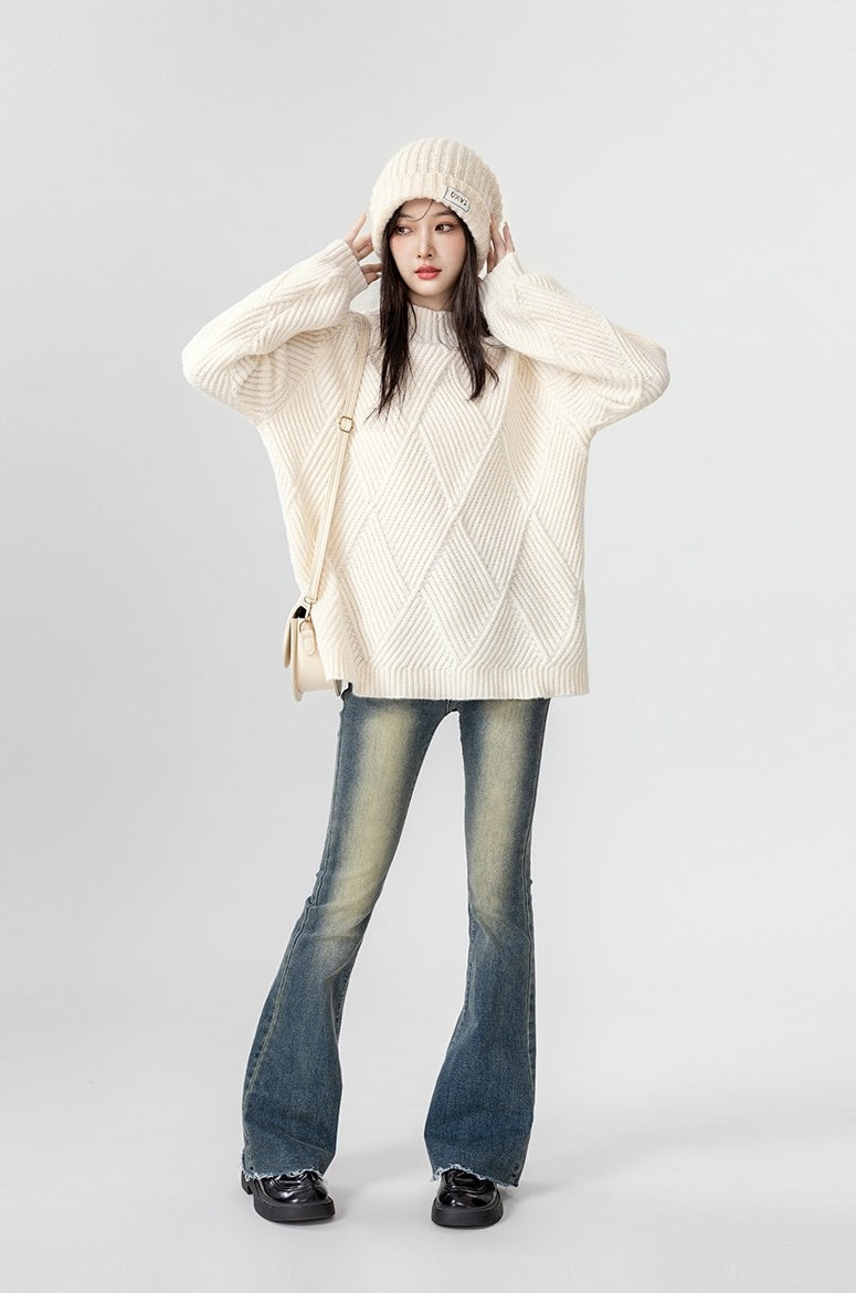 Chunky Knit High Neck Sweater