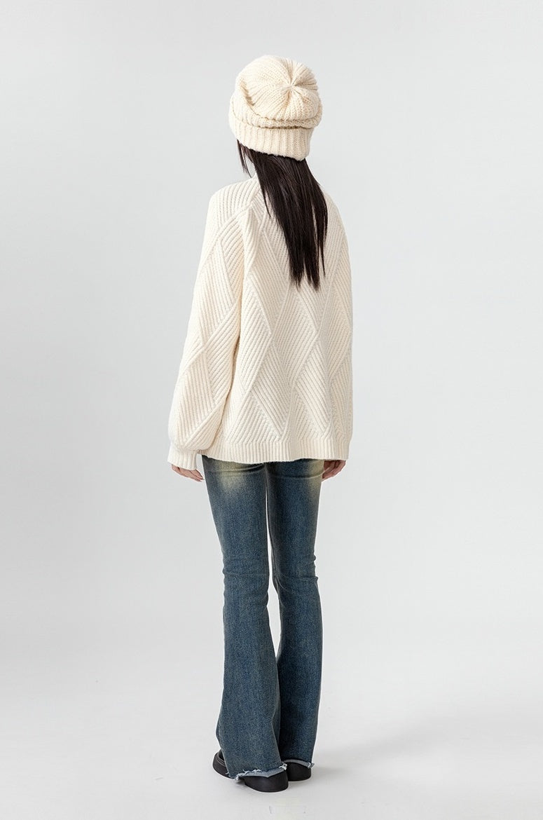 Chunky Knit High Neck Sweater