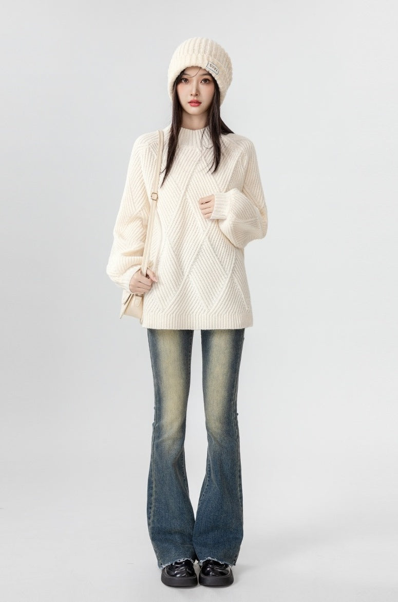 Chunky Knit High Neck Sweater