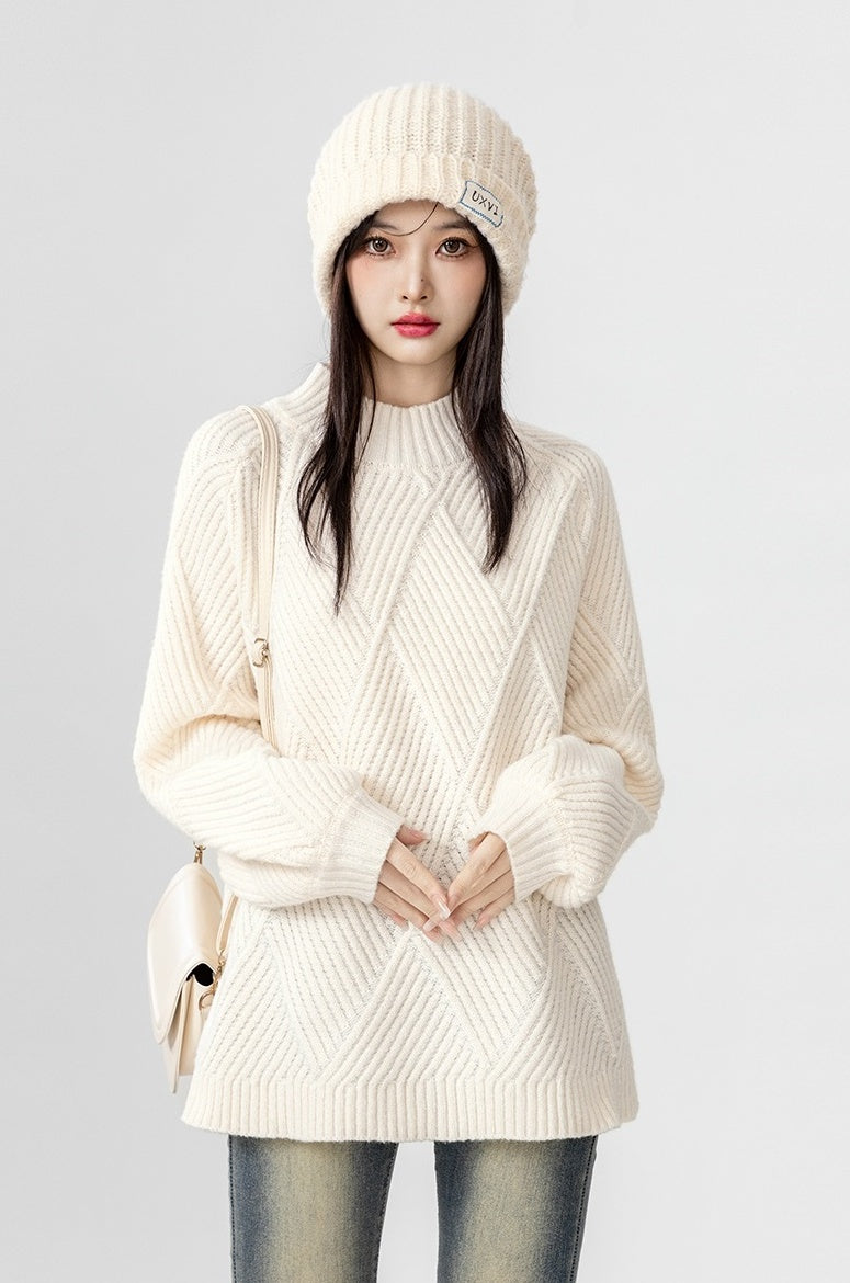 Chunky Knit High Neck Sweater