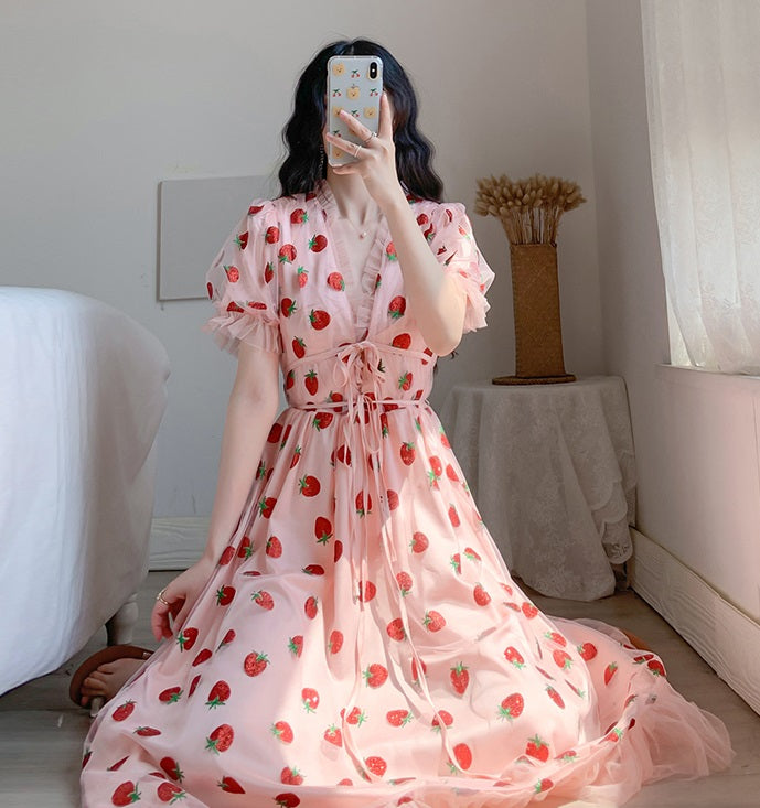Pink Strawberry Dress