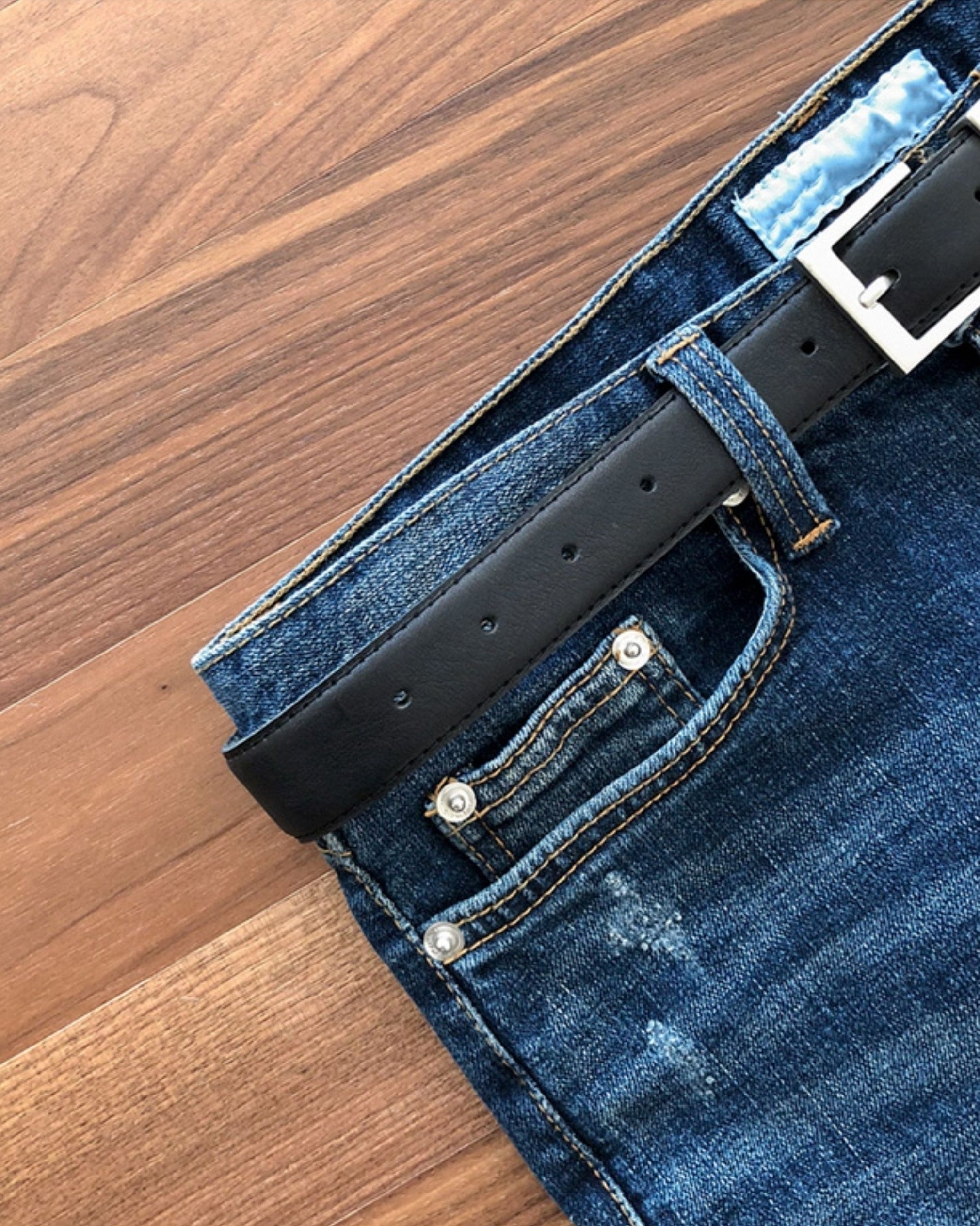 Classic Black Casual Fashion Belt For Jeans