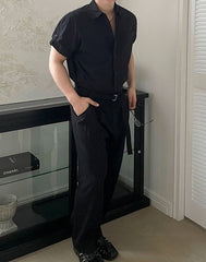 Classic Black Short Sleeve Casual Shirt