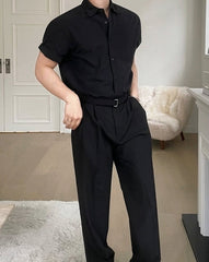 Classic Black Short Sleeve Casual Shirt