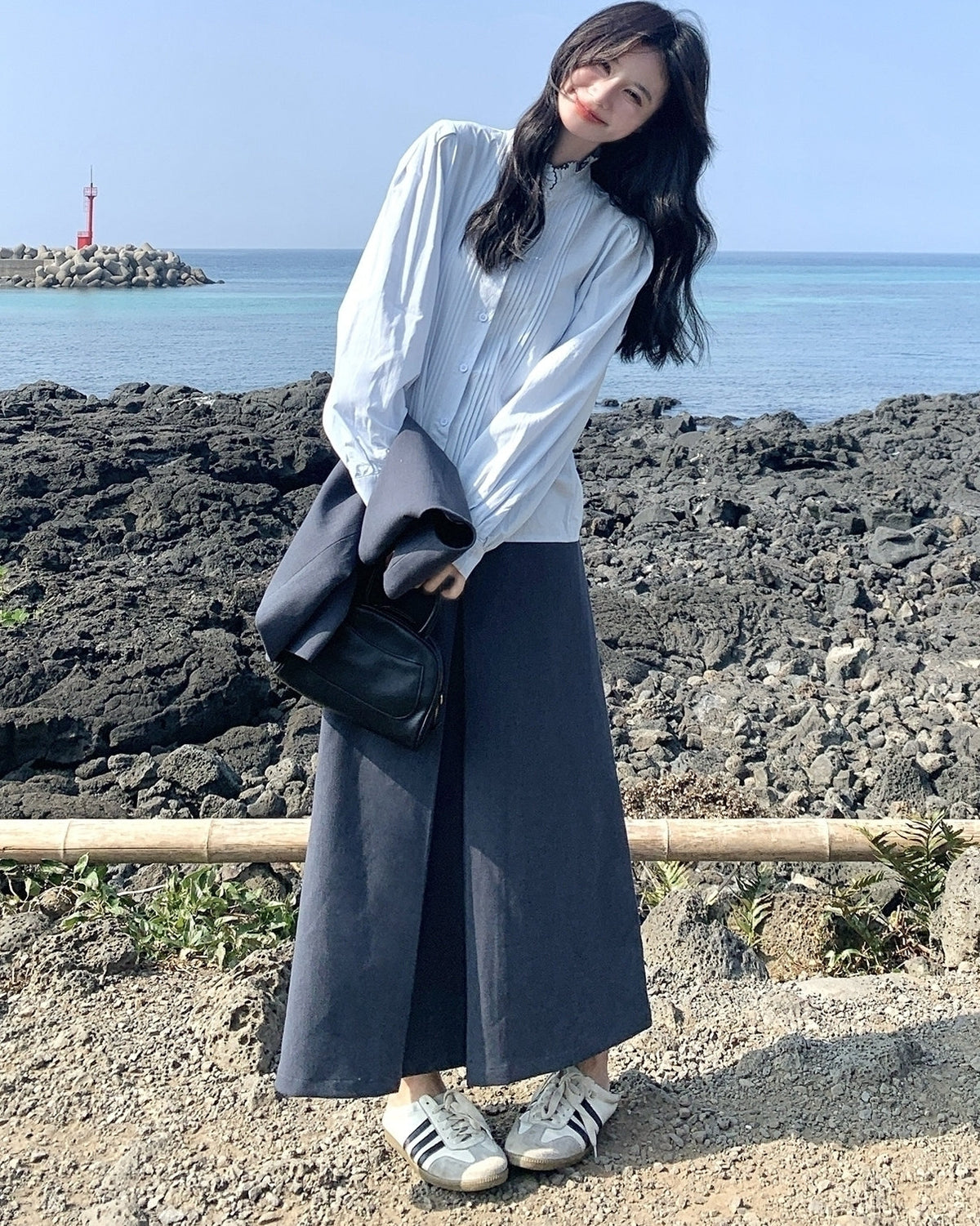 Classic Blazer Vest Shirt Skirt Three Piece Set