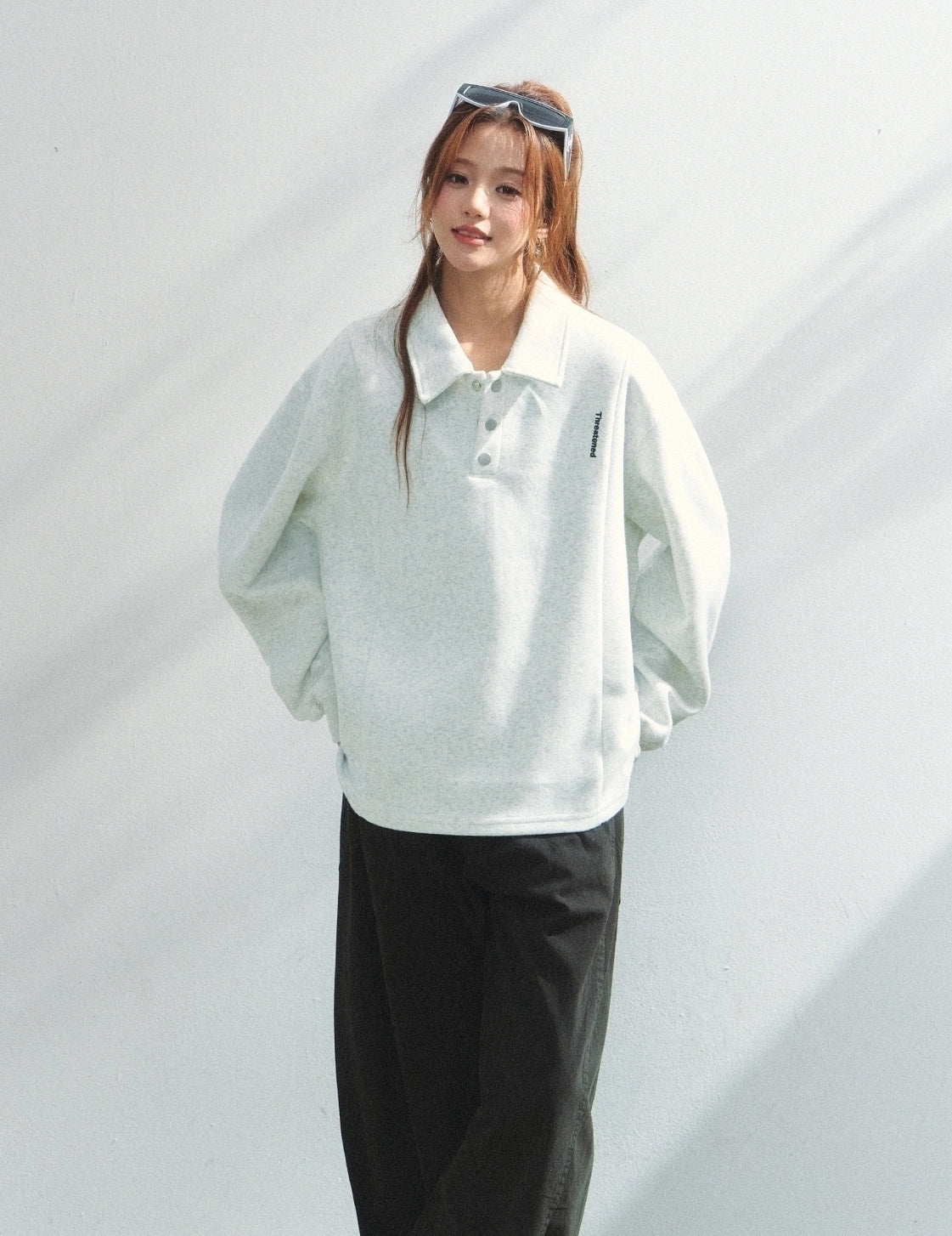 Classic College Style Polo Sweatshirt