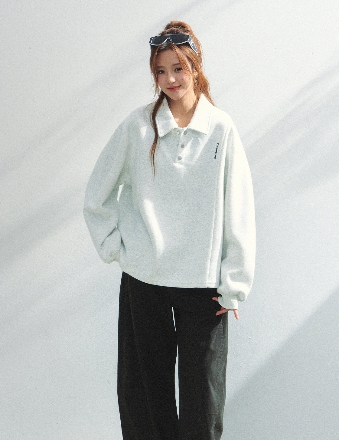 Classic College Style Polo Sweatshirt