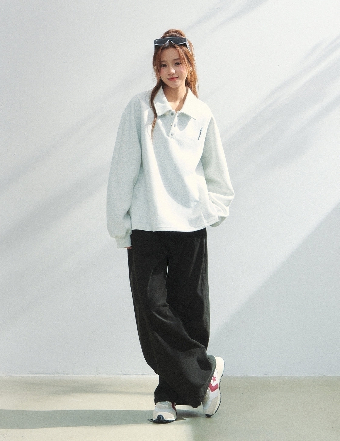 Classic College Style Polo Sweatshirt