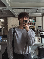 Classic Crewneck Long Sleeve Casual Commuter Shirt