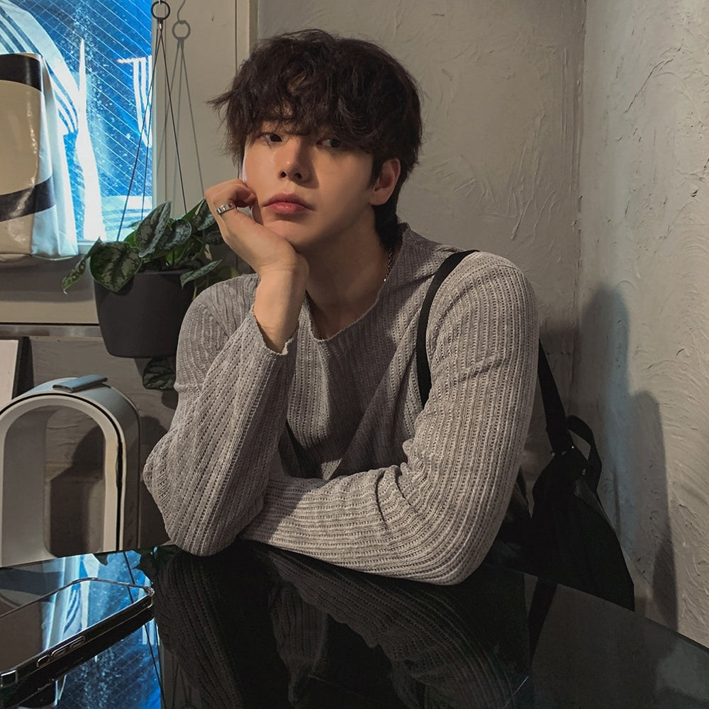Classic Crewneck Long Sleeve Casual Commuter Shirt