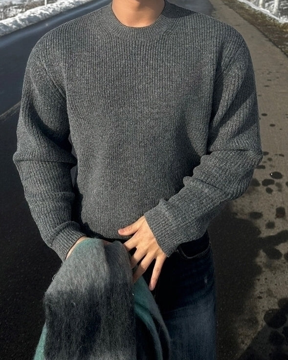 Classic Crewneck Pullover Cozy Knit Sweater