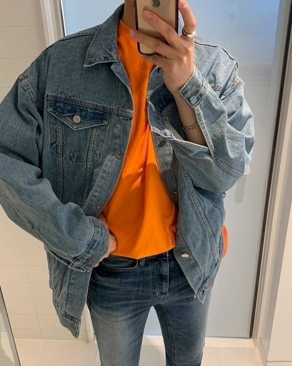 Classic Denim Jacket Casual Loose Fit Stylish Outerwear