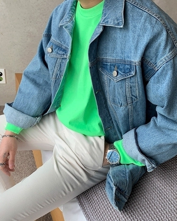 Classic Denim Jacket Casual Loose Fit Stylish Outerwear