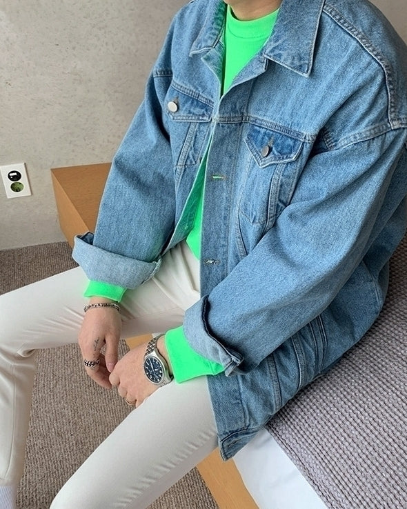 Classic Denim Jacket Casual Loose Fit Stylish Outerwear