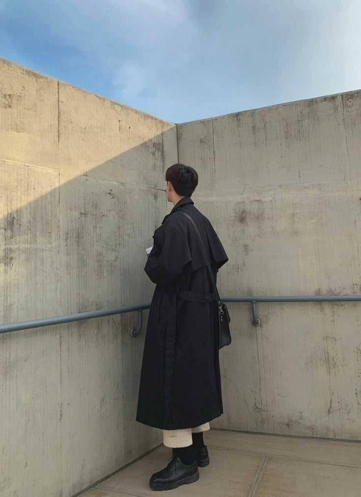 Classic Double Breasted Long Trench Coat