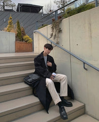 Classic Double Breasted Long Trench Coat