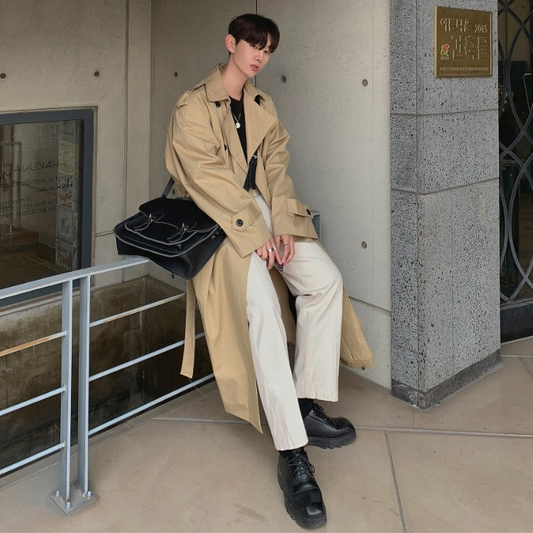 Classic Double Breasted Long Trench Coat