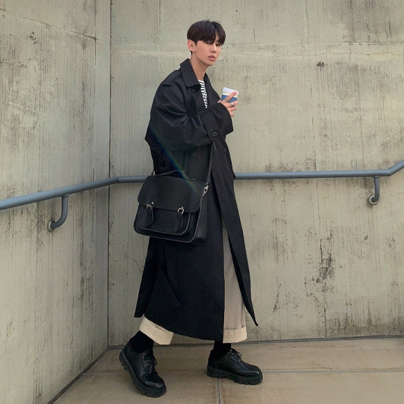 Classic Double Breasted Long Trench Coat