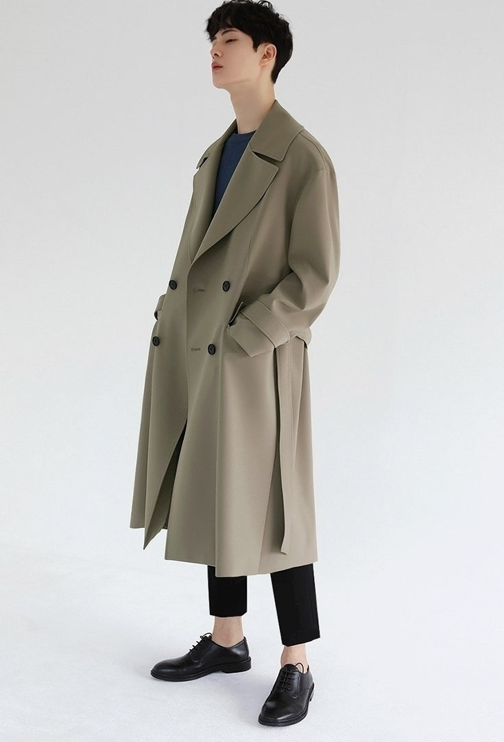 Classic Khaki Lapel Loose Fit Trench Coat