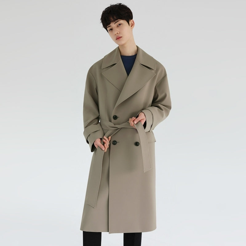 Classic Khaki Lapel Loose Fit Trench Coat