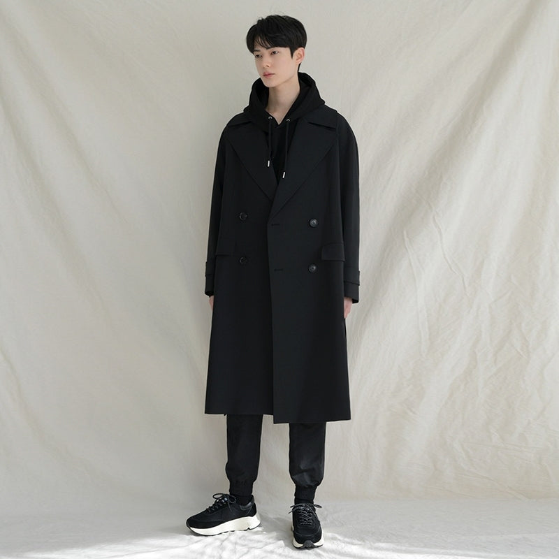 Classic Khaki Lapel Loose Fit Trench Coat