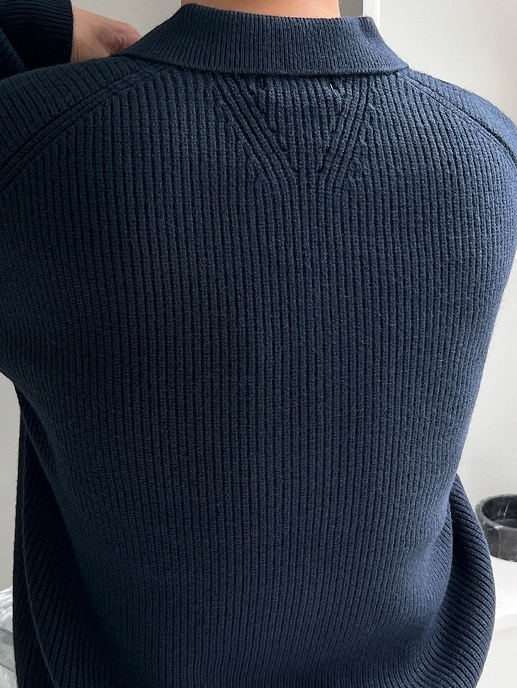 Lapel Knit Cardigan Casual Commute Minimalist Style