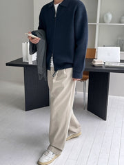 Lapel Knit Cardigan Casual Commute Minimalist Style