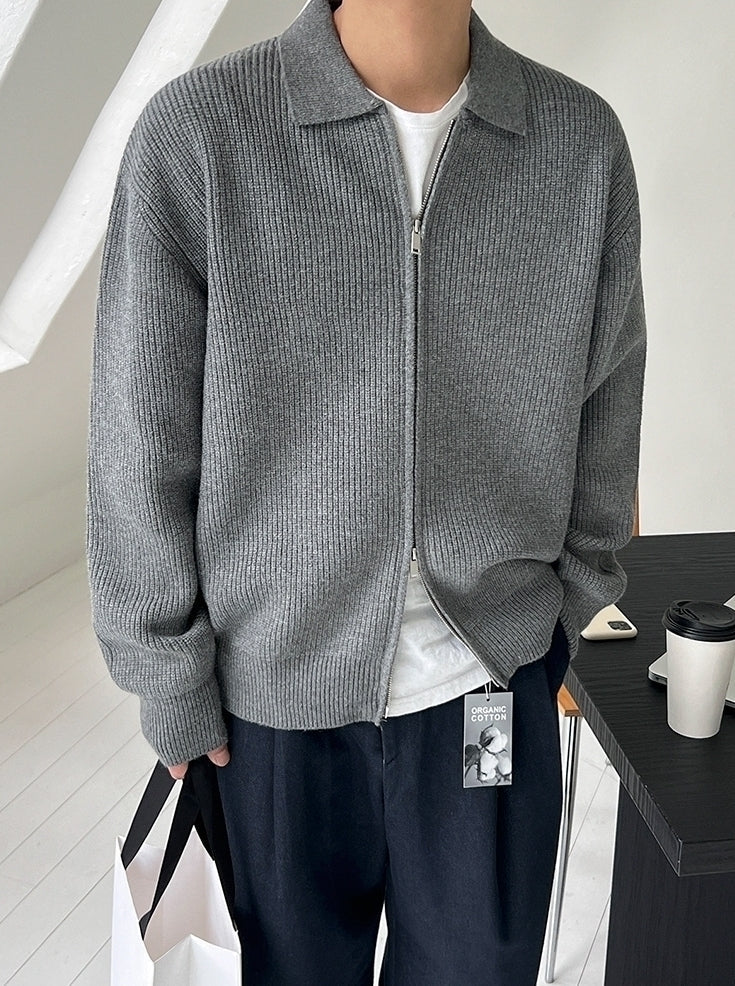 Lapel Knit Cardigan Casual Commute Minimalist Style
