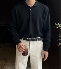 Classic Knit Collared Sweater Casual Relaxed Style