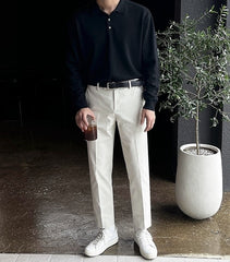 Classic Knit Collared Sweater Casual Relaxed Style