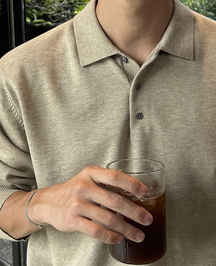 Classic Knit Collared Sweater Casual Relaxed Style