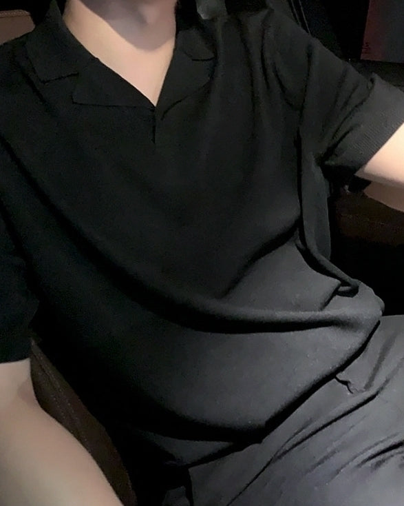 Classic Knit Cuban Collar Polo Shirt