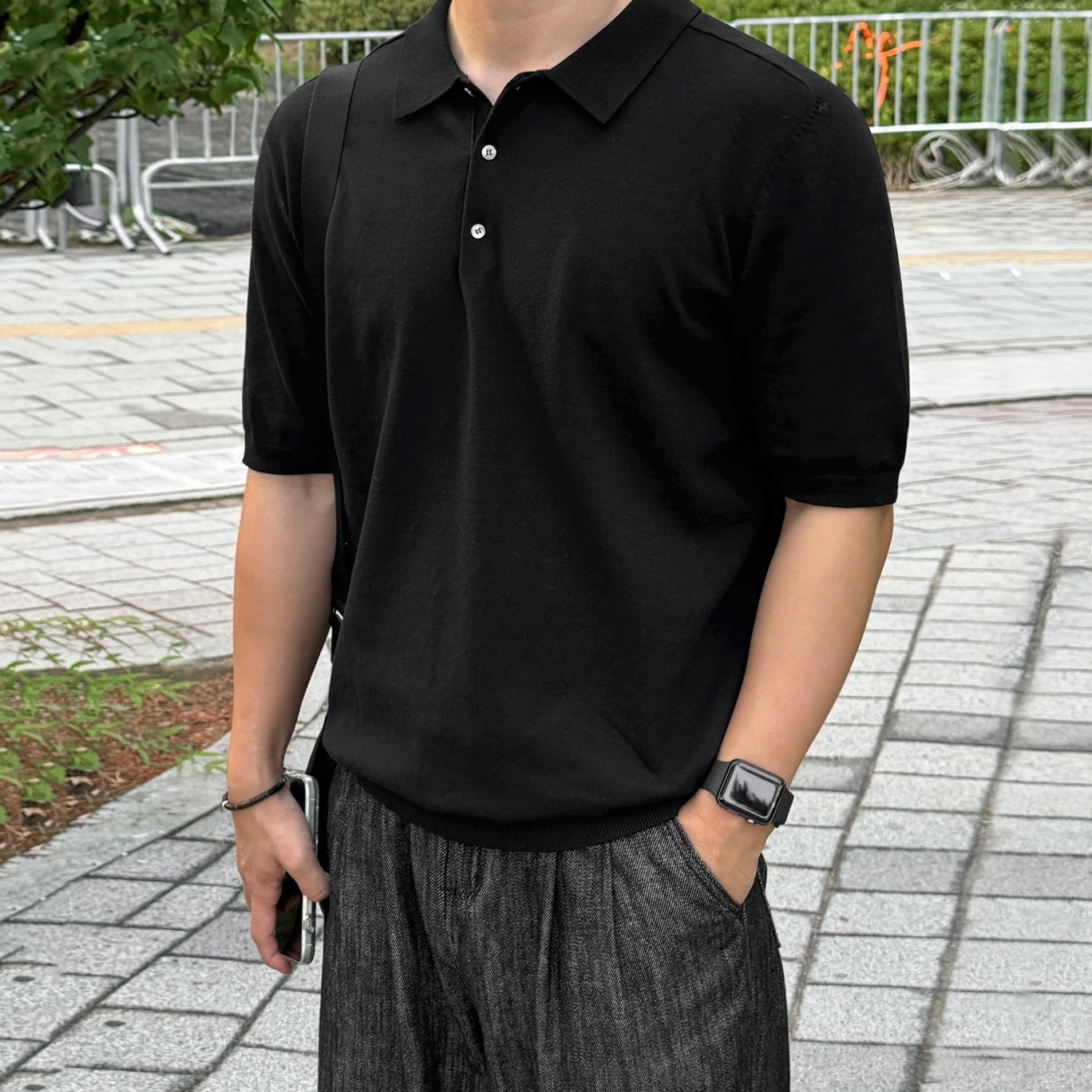 Classic Knit Polo Casual Short Sleeve Shirt