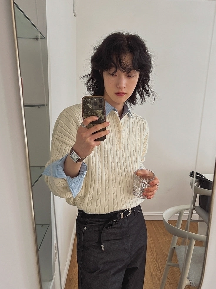 Classic Knit Pullover Sweater Casual Relaxed Style