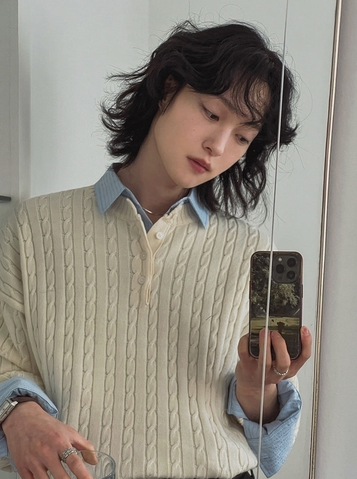 Classic Knit Pullover Sweater Casual Relaxed Style