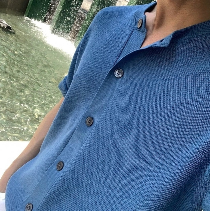Classic Knit Short Sleeve Cardigan Top